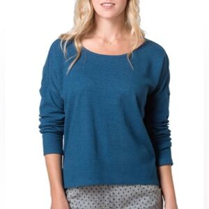 Toad&Co Tranquilitee Long Sleeve Shirt in Blue Abyss. Size M